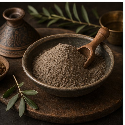 Ghassoul marocain dans un bol avec cuillère en bois
